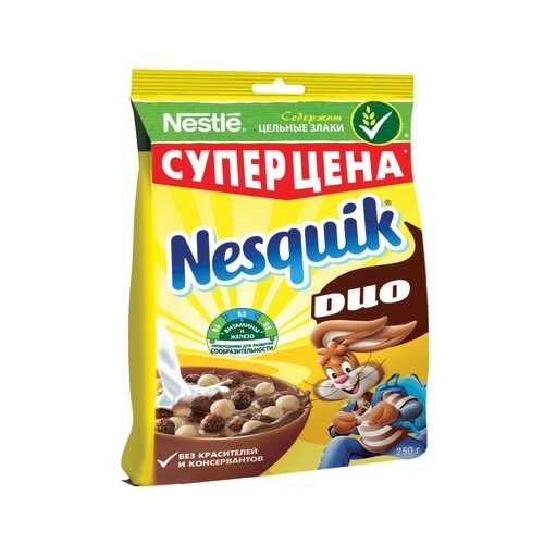 Готовый завтрак Nesquik duo шоколадный 250 г в ЭССЕН