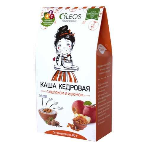 Каша кедровая Oleos с яблоком и изюмом 200 г в ЭССЕН