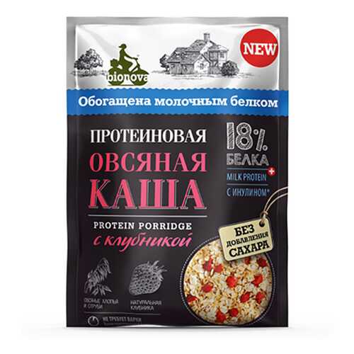 Каша овсяная Bionova Протеиновая с клубникой 40 г в ЭССЕН