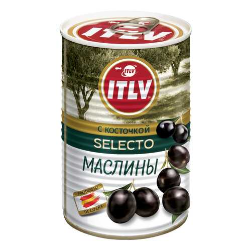 Маслины ITLV черные с косточкой 425 г в ЭССЕН