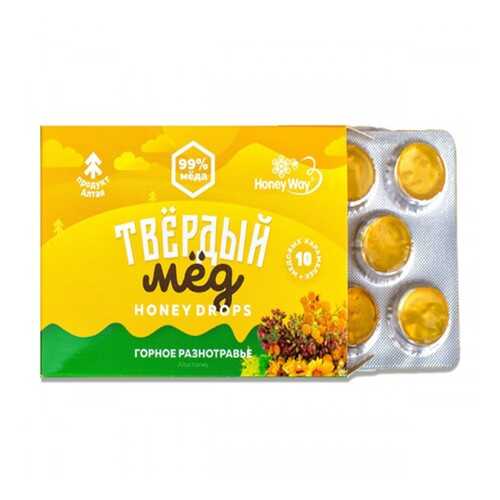 Карамель медовая Honey Way Твердый мед Горное разнотравье 30г в ЭССЕН