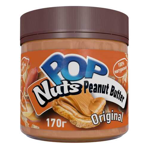 Арахисовая паста POP Nuts Peanut Butter Original, Натуральная, 170г в ЭССЕН