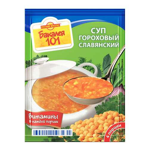 Суп Бакалея 101 Русский Продукт гороховый славянский 65 г в ЭССЕН