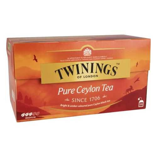 Чай черный Twinings pure ceylon tea 25 пакетиков в ЭССЕН