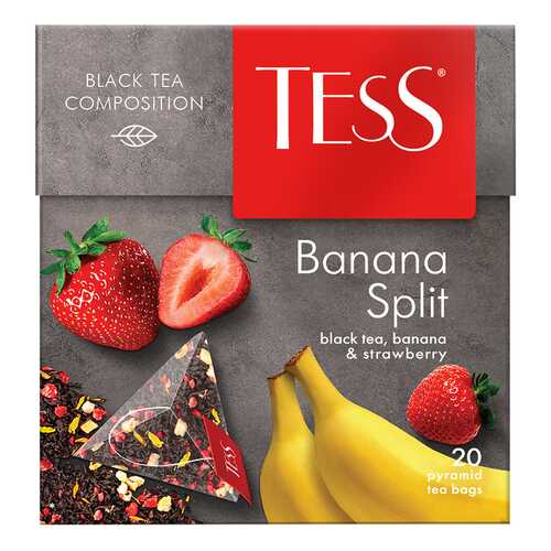 Чай черный в пирамидках Tess Banana Split 20 пакетиков в ЭССЕН