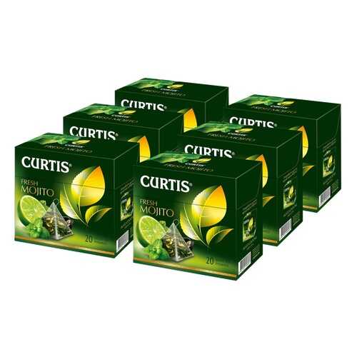 Чай Curtis Fresh Mojito, зелёный с добавками, 20 пирамидок х 6 упаковок в ЭССЕН