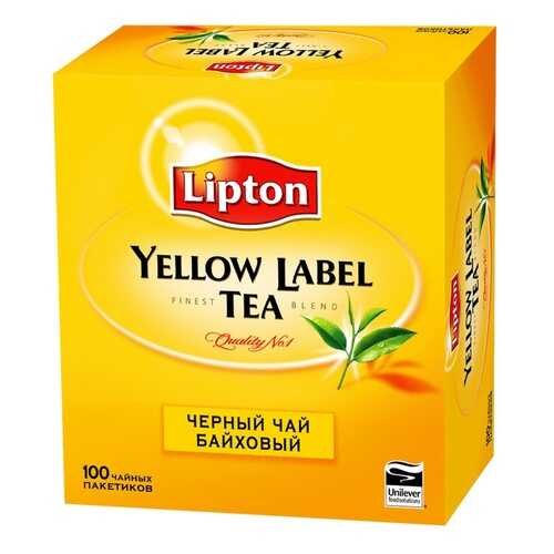 Чай Lipton черный байховый 100 пакетиков 200 г в ЭССЕН