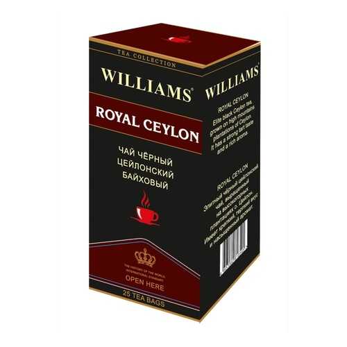 Чай Williams Royal Ceylon, черный цейлонский байховый, 25 пакетиков в ЭССЕН