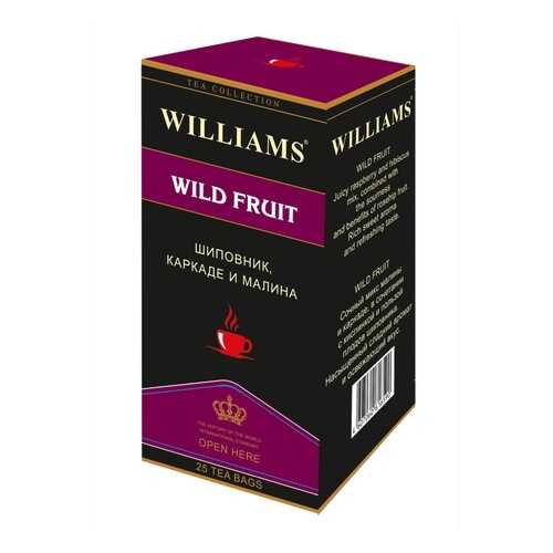 Чай Williams Wild Fruit, шиповник, каркаде, малина, 25 пакетиков в ЭССЕН