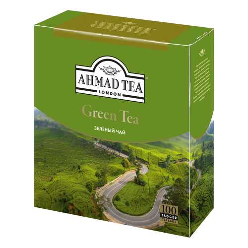 Чай зеленый Ahmad Tea 100 пакетиков в ЭССЕН