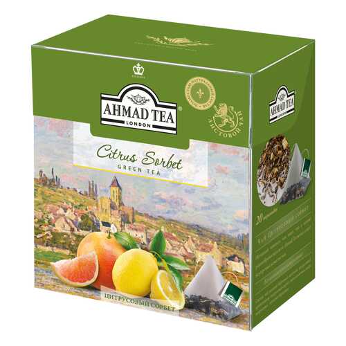 Чай зеленый Ahmad Tea citrus sorbet 20 пакетиков в ЭССЕН