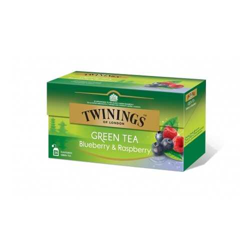 Чай зеленый Twinings черника и малина 25 пакетиков в ЭССЕН