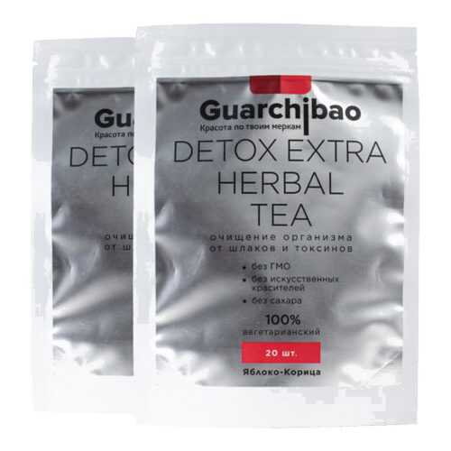 GUARCHIBAO DETOX EXTRA HERBAL TEA набор из 2 упаковок чая для детокса Яблоко-Корица в ЭССЕН