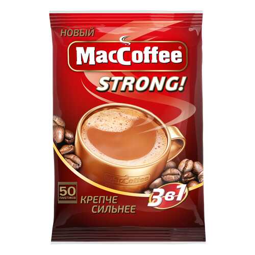 Напиток кофейный растворимый т.з. MacCoffee (3 в 1) Strong, м/уп 16г*50*10 блок в ЭССЕН