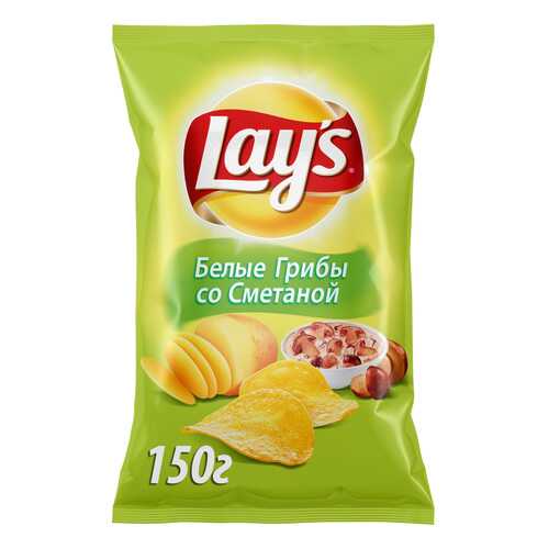 Картофельные чипсы Lays грибы со сметаной 150 г в ЭССЕН