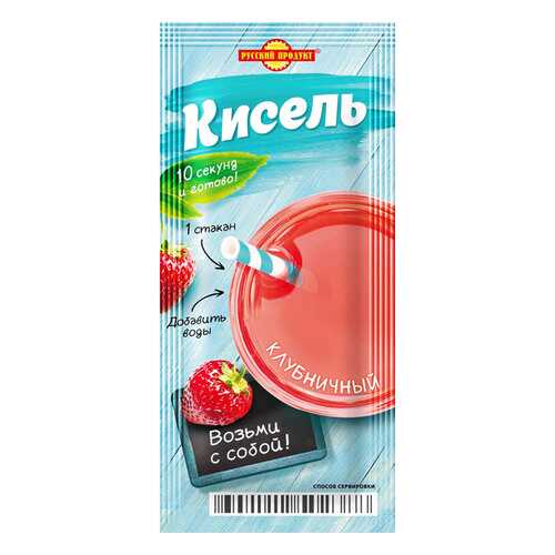 Кисель моментальный Русский Продукт порционный клубничный 25 г в ЭССЕН