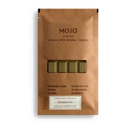 Белый шоколад Mojo Cacao с зеленым чаем и обжаренным рисом genmaitcha в ЭССЕН