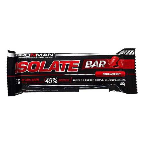 Батончик глазированный Ironman isolate bar клубника 45 г в ЭССЕН