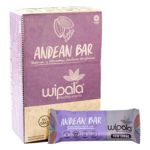 Злаковые батончики Wipala Snacks какао-киноа 16 шт по 35 г в ЭССЕН