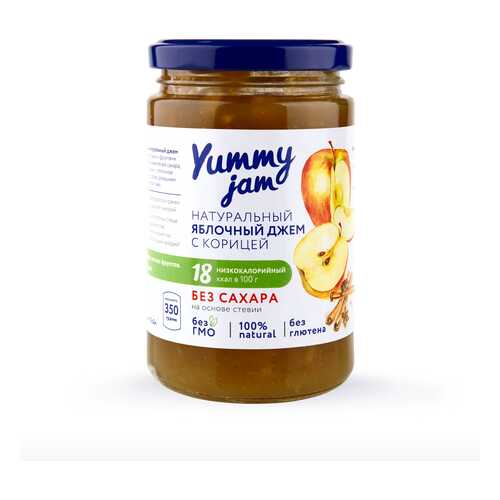 Джем Yummy jam яблочный с корицей без сахара 350 г в ЭССЕН