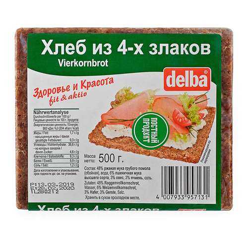 Хлеб Delba из 4-х злаков, 500 гр. в ЭССЕН