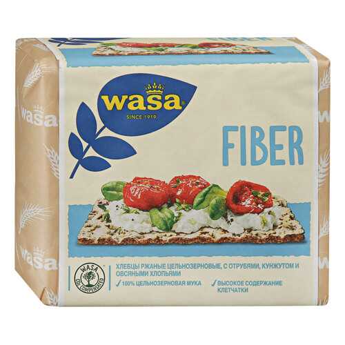 Хлебцы Wasa Fiber ржаные с пшеничными отрубями кунжутом и овсяными хлопьями 230 г в ЭССЕН