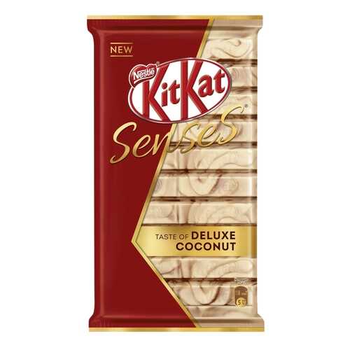 Шоколад белый и молочный Kit-Kat senses taste of deluxe coconut с хрустящей вафлей 112 г в ЭССЕН