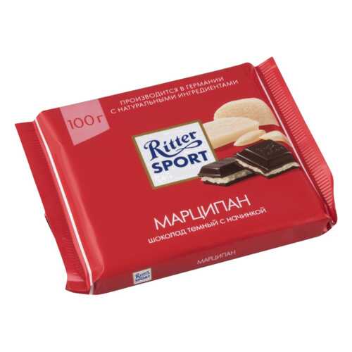 Шоколад тёмный Ritter Sport с начинкой марципан 100 г в ЭССЕН