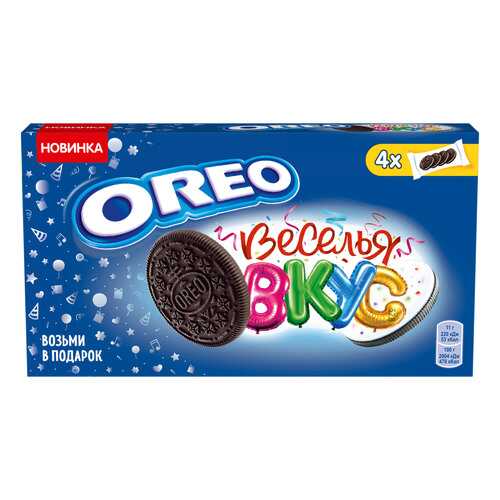 OREO печенье с какао и начинкой карамель/цв посыпка 176г в ЭССЕН