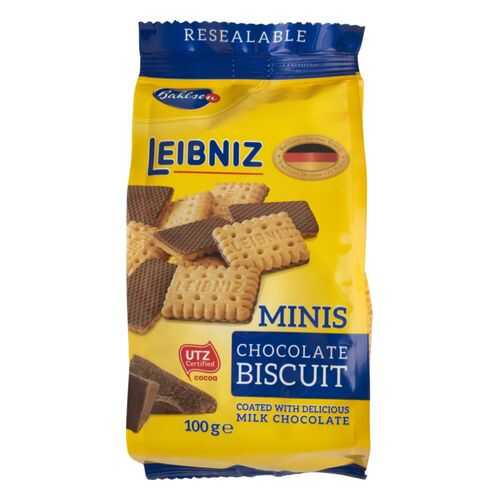 Печенье Leibniz minis chocolate biscuit в шоколаде 100 г в ЭССЕН