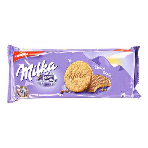 Печенье овсяное Milka с молочным шоколадом 168 г в ЭССЕН