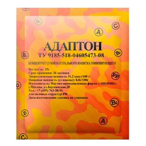 Концентрат сухой натурального напитка тонизирующего Адаптон, Лионик, 25г. 5шт гудс в ЭССЕН